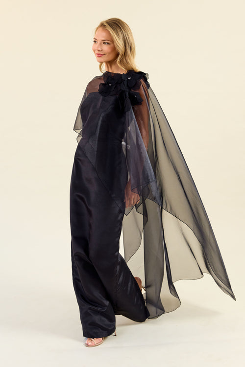 Embellished Organza Cape