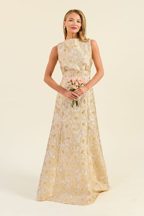 Sabrina Floor-Length Boat Neck Bridesmaid Dress