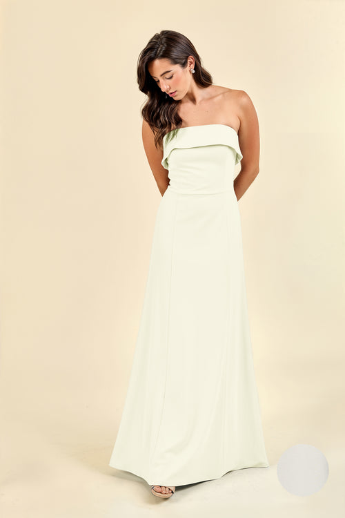 Eva Flute Skirt Strapless Bridesmaid Dress