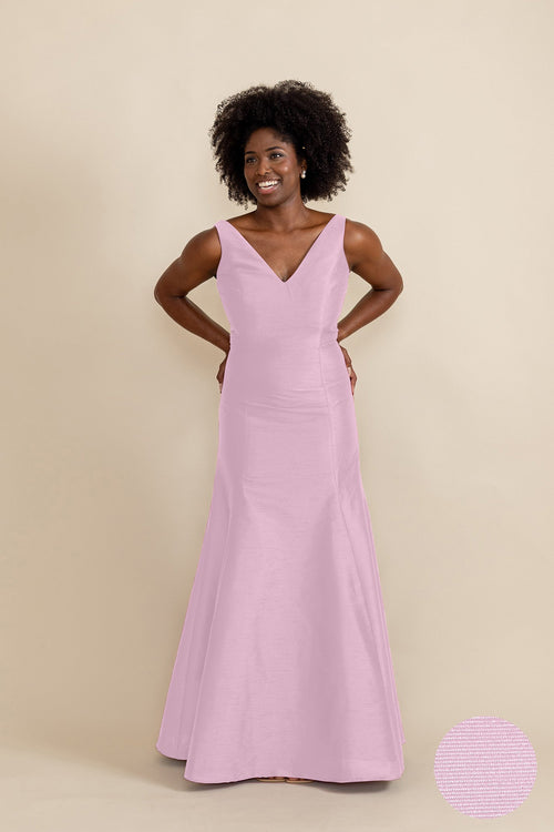 Harper Floor-Length V-Neck Bridesmaid Dress | 40+ Colors peony shantung Harper Floor-Length V-Neck Bridesmaid Dress | 40+ Colors peony shantung