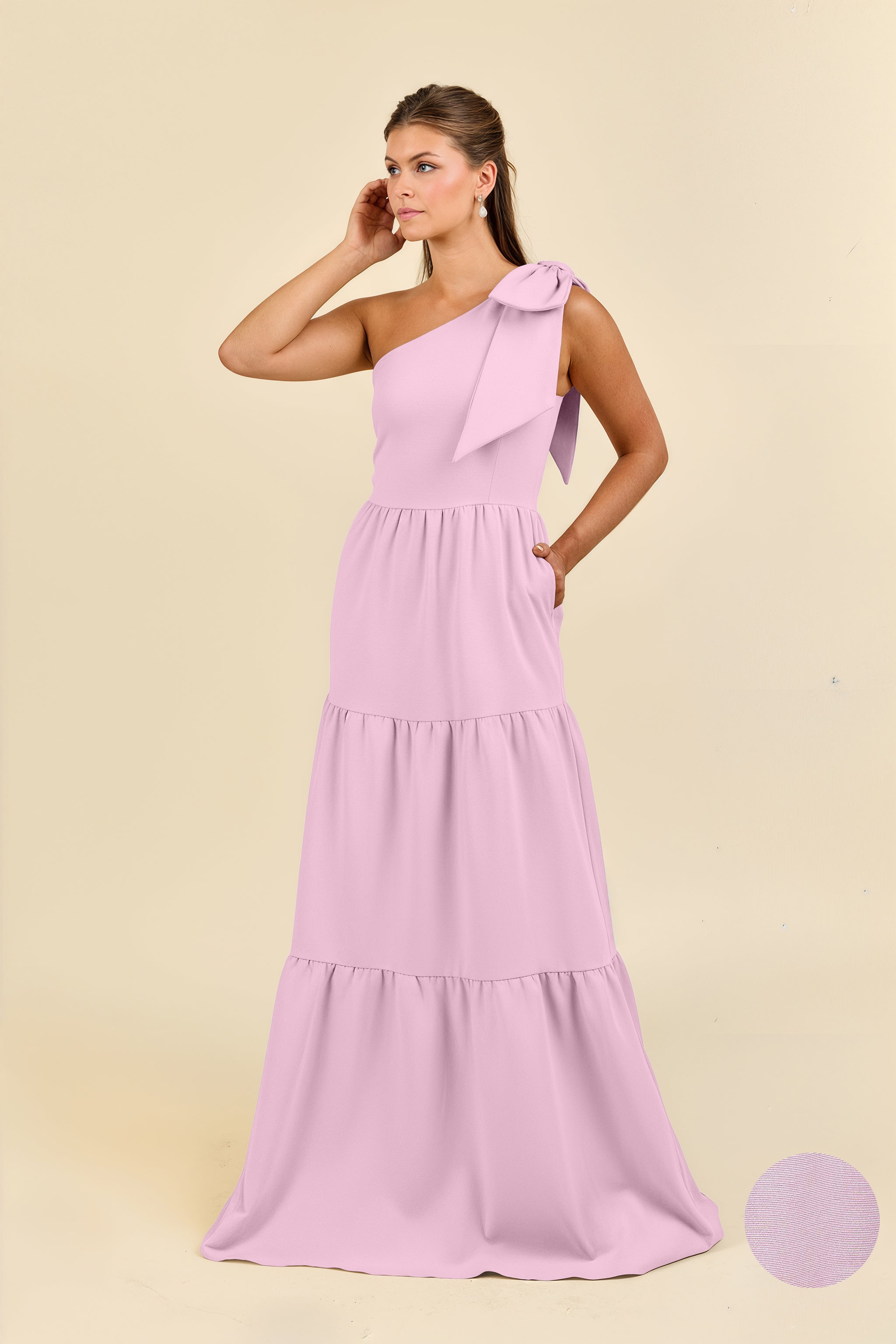 Atwood One Shoulder Bridesmaid Dress with Bow | 40+ Colors – Lula Kate