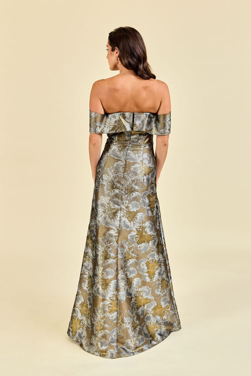 Christy Floor-Length Floral Shimmer Bridesmaid Dress 0 / Midnight Shimmer Floral Christy Floor-Length Floral Shimmer Bridesmaid Dress 0 / Midnight Shimmer Floral