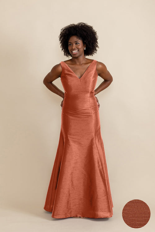 Harper Floor-Length V-Neck Bridesmaid Dress | 40+ Colors cinnamon bengaline Harper Floor-Length V-Neck Bridesmaid Dress | 40+ Colors cinnamon bengaline