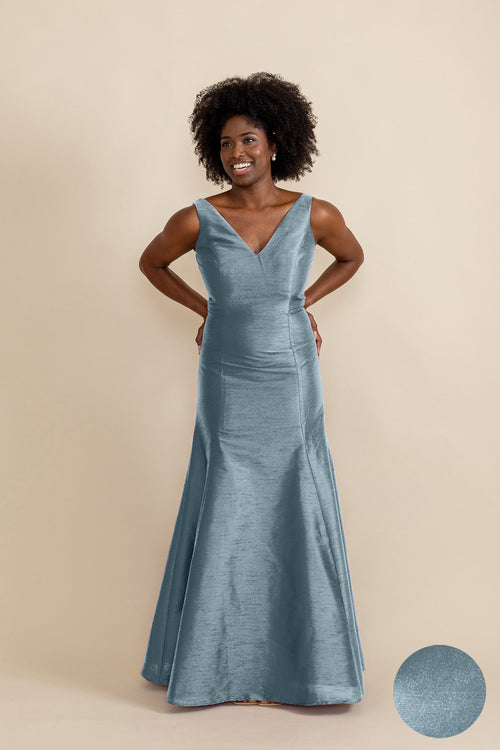 Harper Floor-Length V-Neck Bridesmaid Dress | 40+ Colors french blue bengaline Harper Floor-Length V-Neck Bridesmaid Dress | 40+ Colors french blue bengaline