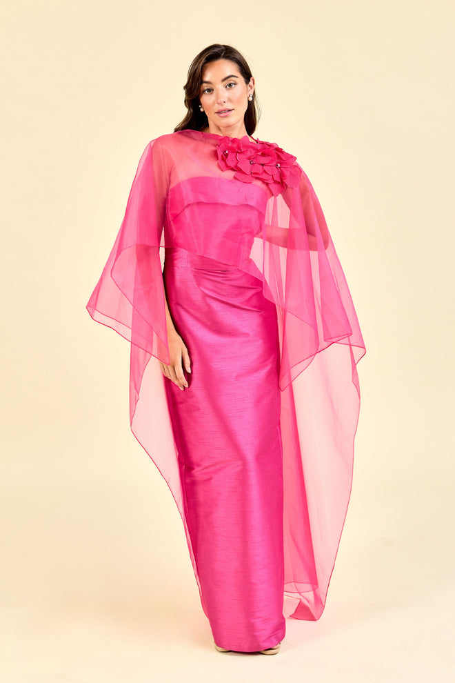 Embellished Organza Cape