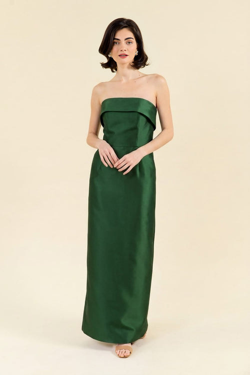 Eva Brunch Lilac Shantung Floor-Length Strapless Bridesmaid Dress