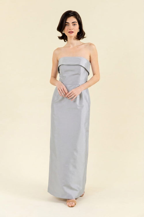 Eva Brunch Lilac Shantung Floor-Length Strapless Bridesmaid Dress