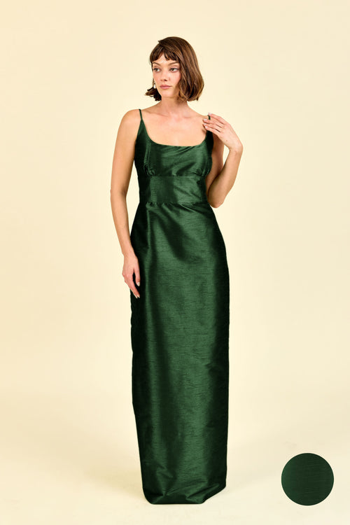 Jane Scoop Neck Bridesmaid Dress | 40+ Colors forest shantung Jane Scoop Neck Bridesmaid Dress | 40+ Colors forest shantung