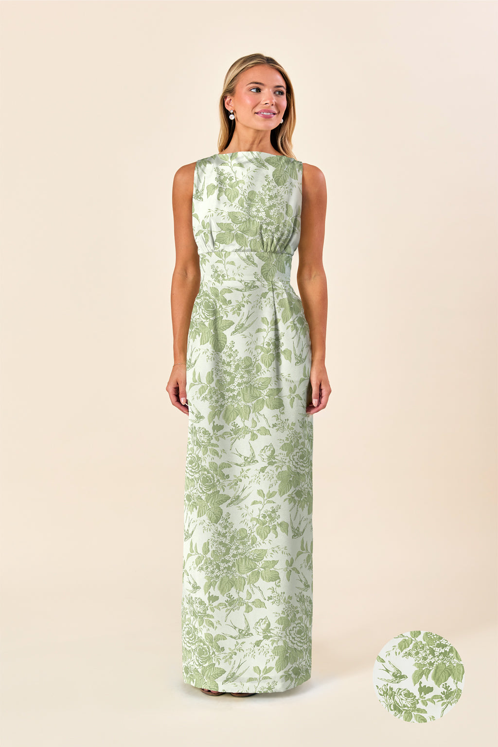Sabrina Floor-Length Boat Neck Bridesmaid Dress