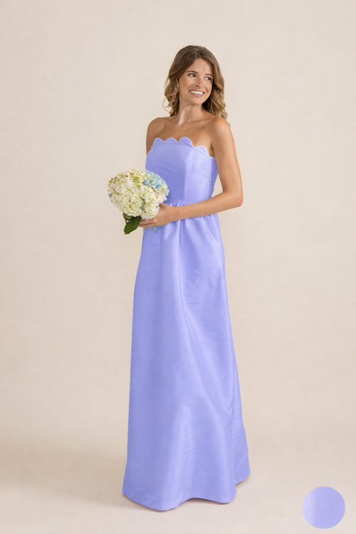 Hayes Floor-Length Scalloped Bridesmaid Dress