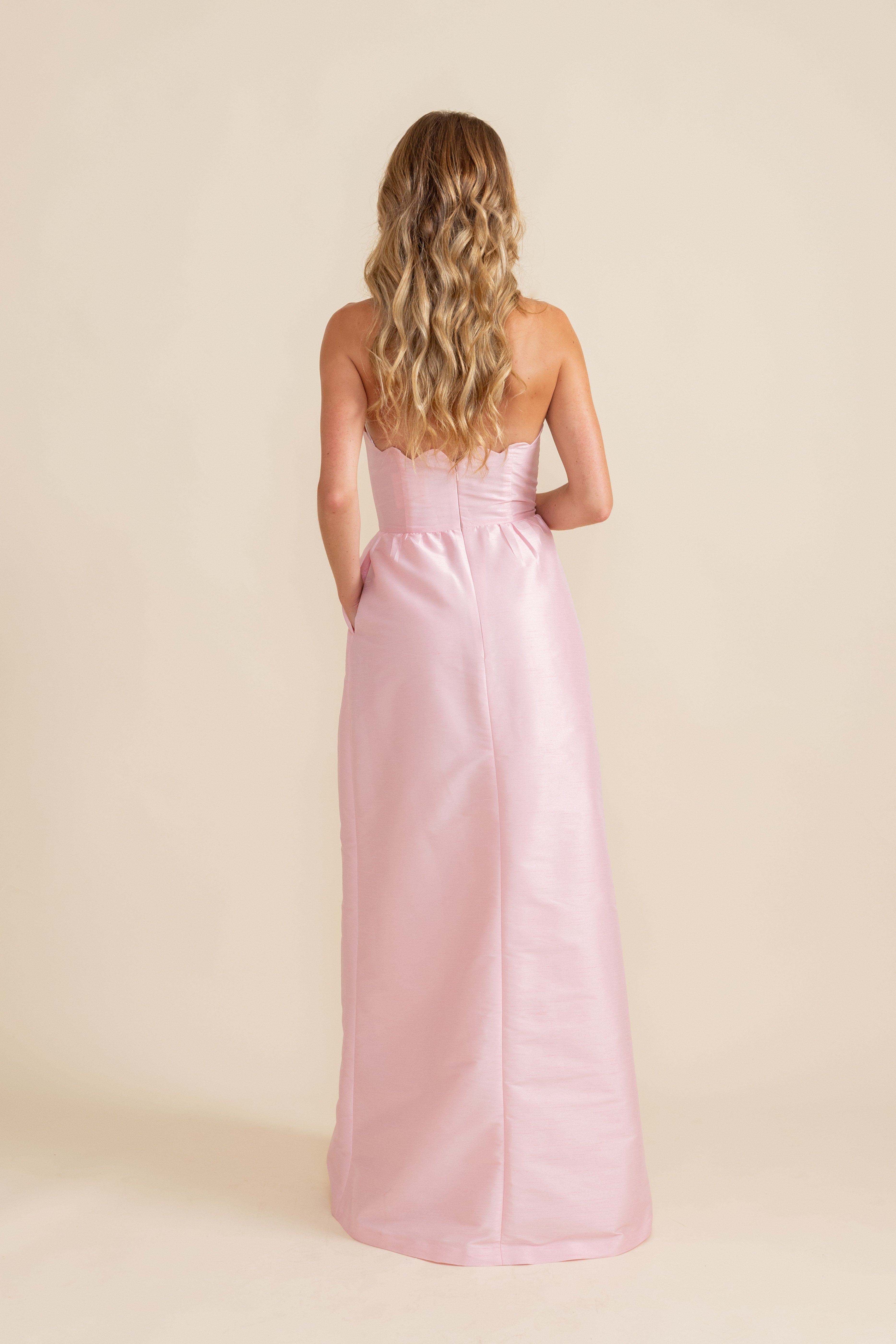 Hayes Floor-Length Scalloped Bridesmaid Dress