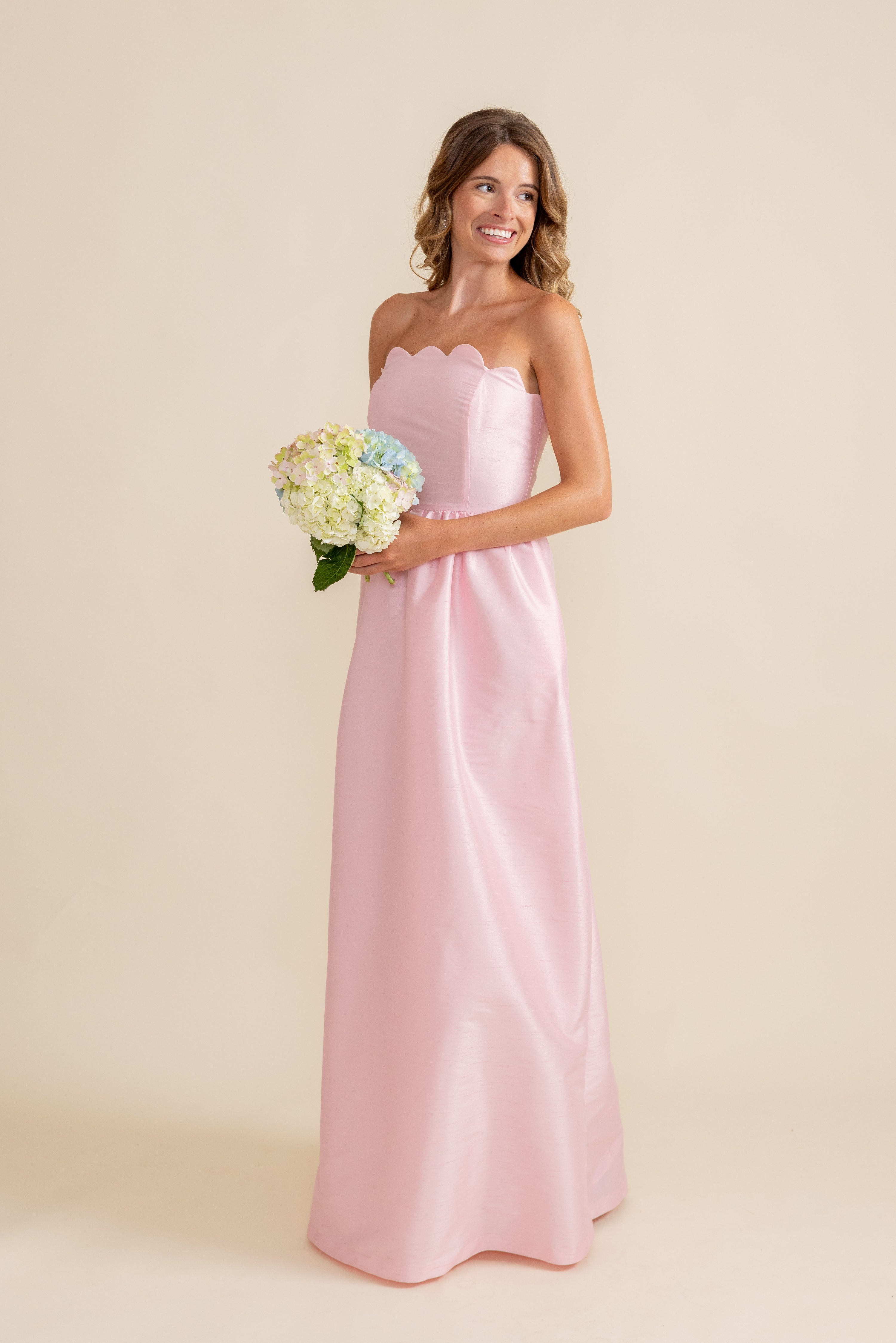 Hayes Floor-Length Scalloped Bridesmaid Dress