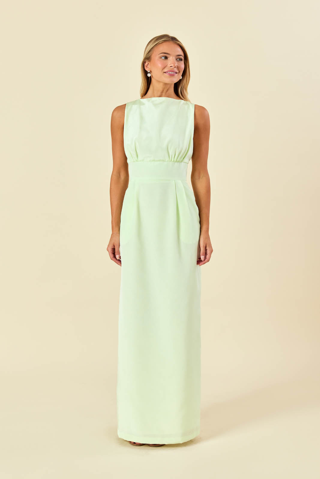 Sabrina Floor-Length Boat Neck Bridesmaid Dress