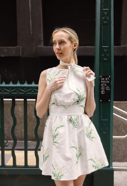 LulaKate x Swells White Lily of the Valley Silk Twilly