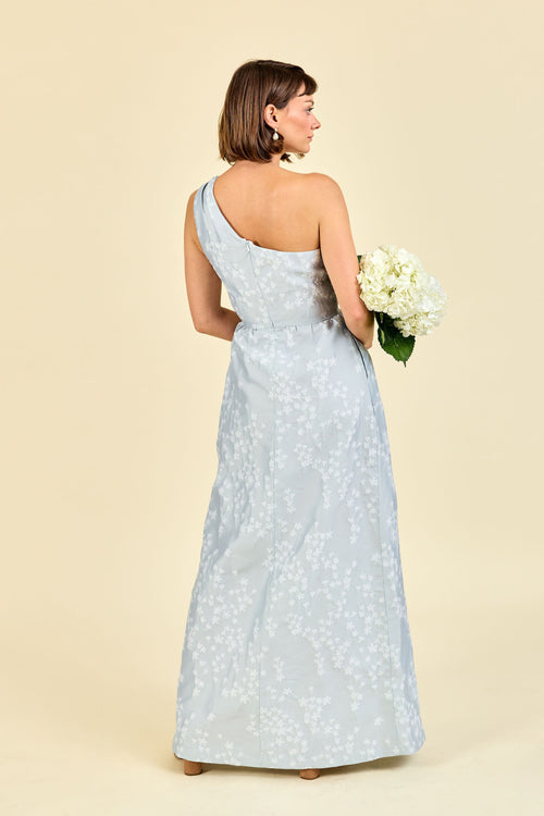 Marissa Classic One Shoulder Bridesmaid Dress | 40+ Colors Teal Metallic Floral Marissa Classic One Shoulder Bridesmaid Dress | 40+ Colors Teal Metallic Floral