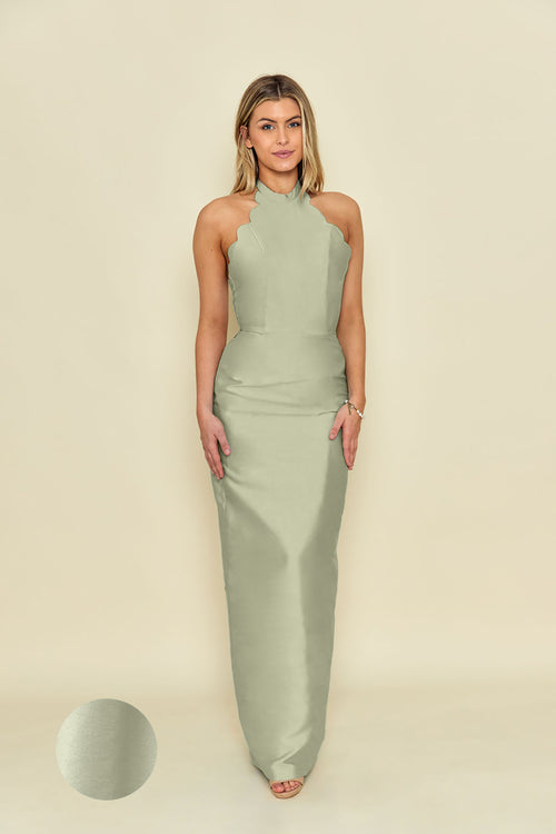 Margot Floor-Length Halter Bridesmaid Dress | 40+ Colors Antique White Bengaline Margot Floor-Length Halter Bridesmaid Dress | 40+ Colors Antique White Bengaline