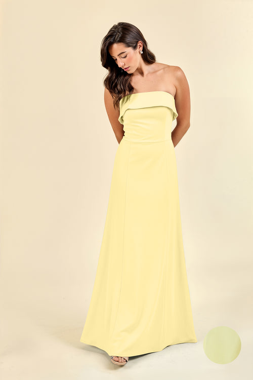 Eva Flute Skirt Strapless Bridesmaid Dress | 40+ Colors antique White bengaline Eva Flute Skirt Strapless Bridesmaid Dress | 40+ Colors antique White bengaline