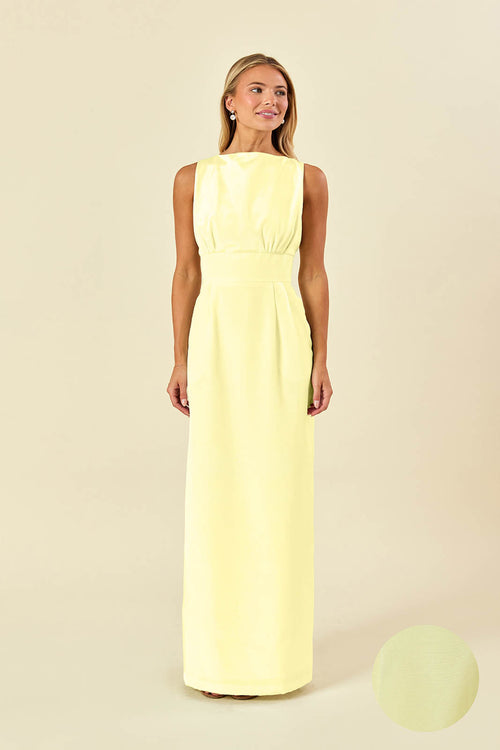Sabrina Floor-Length Boat Neck Bridesmaid Dress | 40+ Colors carnation shantung Sabrina Floor-Length Boat Neck Bridesmaid Dress | 40+ Colors carnation shantung