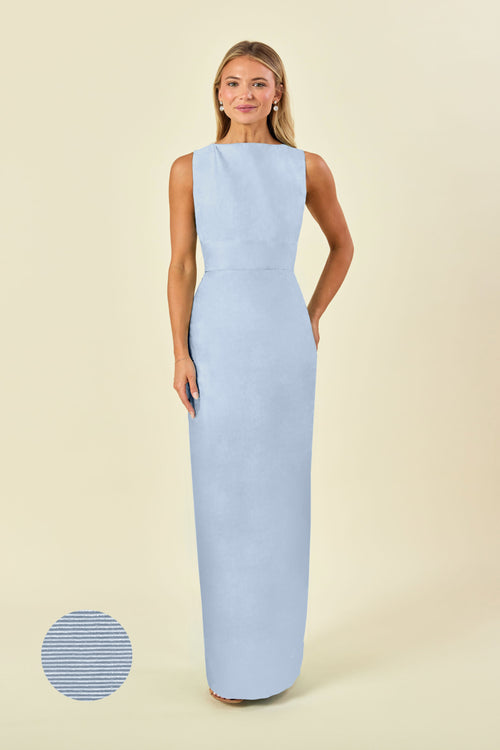 Sabrina Floor-Length Boat Neck Bridesmaid Dress | 40+ Colors Cloud Daisy Jacquard Sabrina Floor-Length Boat Neck Bridesmaid Dress | 40+ Colors Cloud Daisy Jacquard
