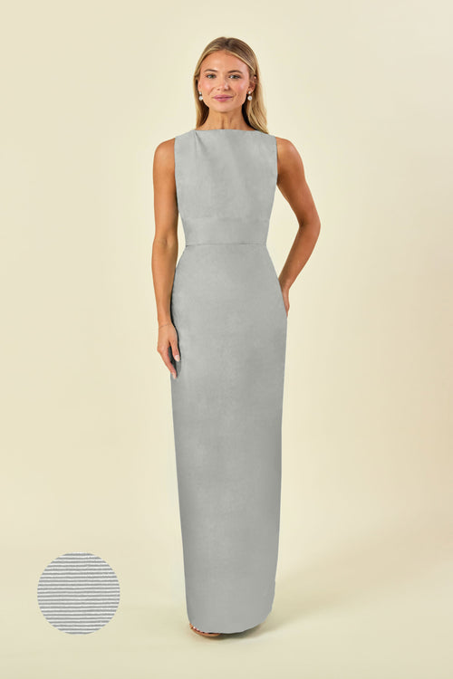 Sabrina Floor-Length Boat Neck Bridesmaid Dress | 40+ Colors antique White bengaline Sabrina Floor-Length Boat Neck Bridesmaid Dress | 40+ Colors antique White bengaline