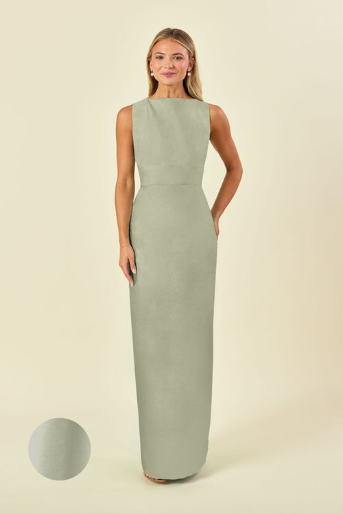 Sabrina Floor-Length Boat Neck Bridesmaid Dress | 40+ Colors antique White bengaline Sabrina Floor-Length Boat Neck Bridesmaid Dress | 40+ Colors antique White bengaline