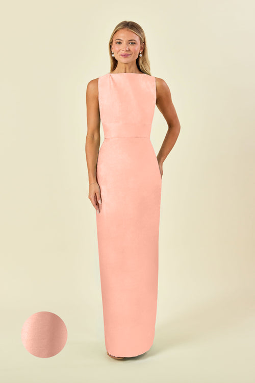 Sabrina Floor-Length Boat Neck Bridesmaid Dress | 40+ Colors Garden Flora Primrose Pink Sabrina Floor-Length Boat Neck Bridesmaid Dress | 40+ Colors Garden Flora Primrose Pink