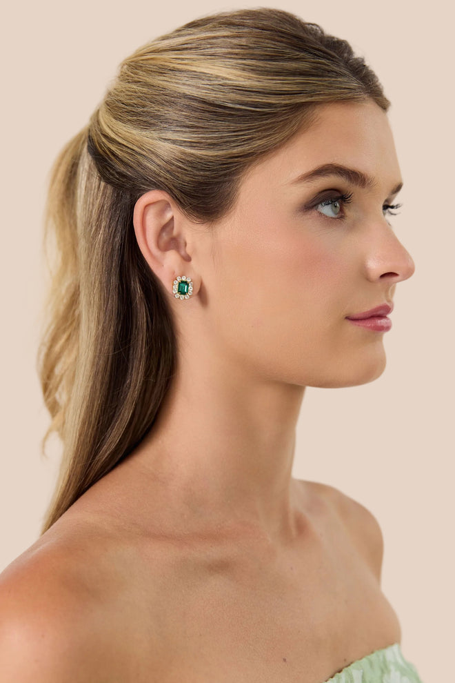 Tati Stud Earrings in Emerald