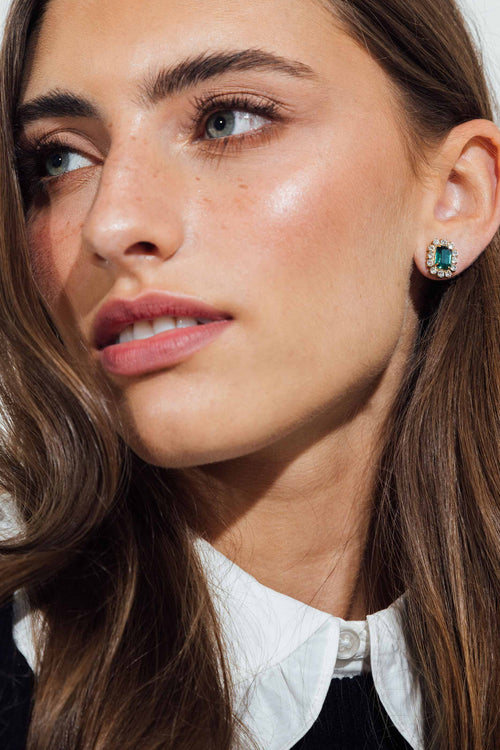 Tati Stud Earrings in Emerald