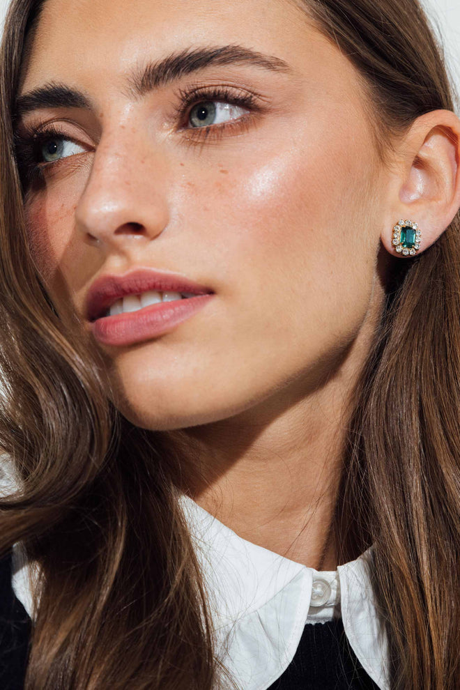 Tati Stud Earrings in Emerald
