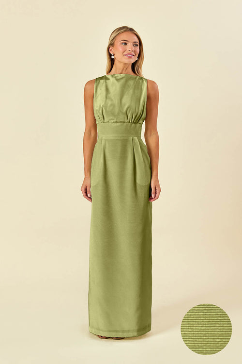 Sabrina Floor-Length Boat Neck Bridesmaid Dress | 40+ Colors fern bengaline Sabrina Floor-Length Boat Neck Bridesmaid Dress | 40+ Colors fern bengaline