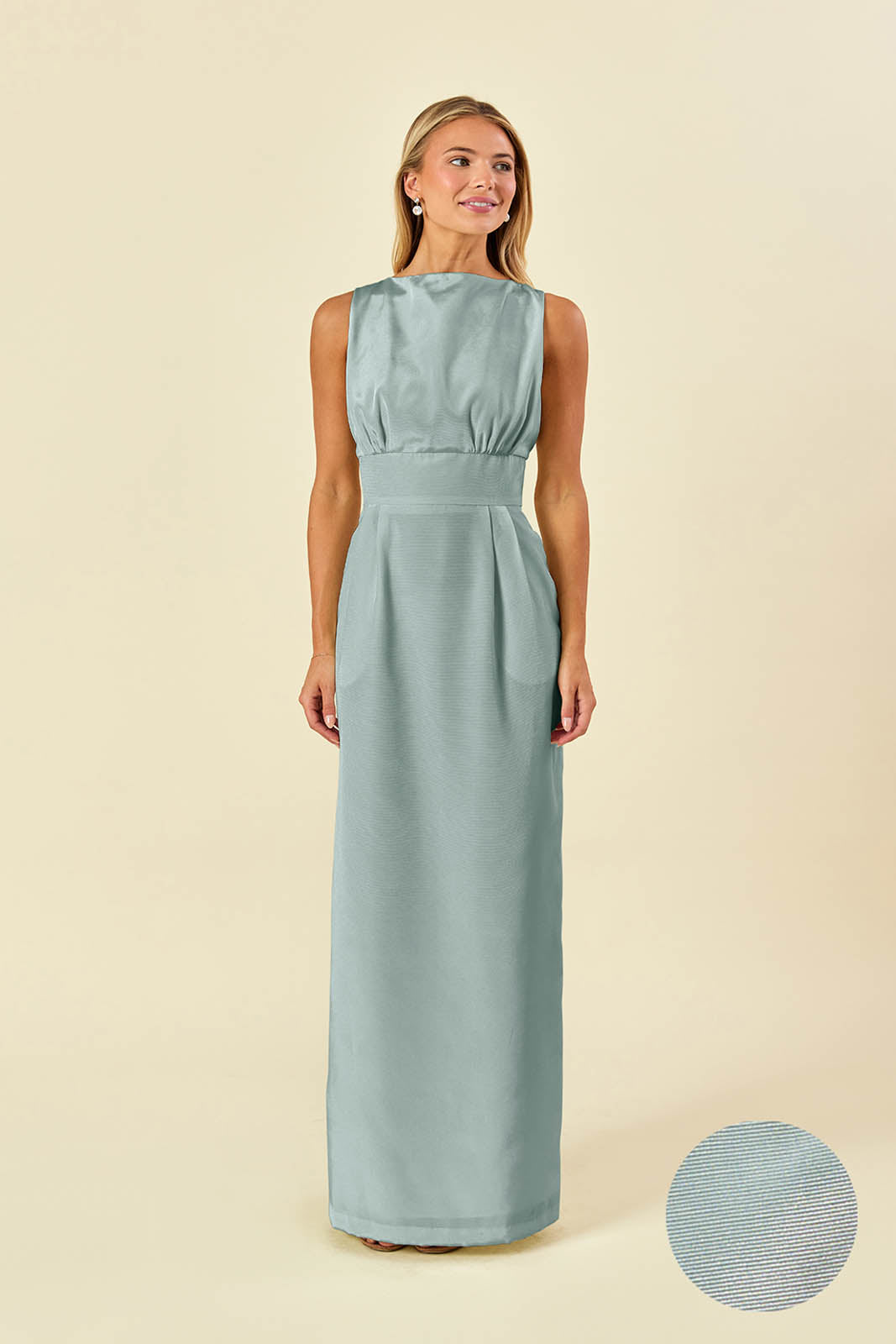 Sabrina Floor-Length Boat Neck Bridesmaid Dress