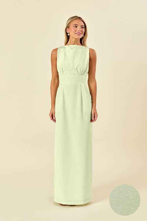 Sabrina Floor-Length Boat Neck Bridesmaid Dress | 40+ Colors peony shantung Sabrina Floor-Length Boat Neck Bridesmaid Dress | 40+ Colors peony shantung