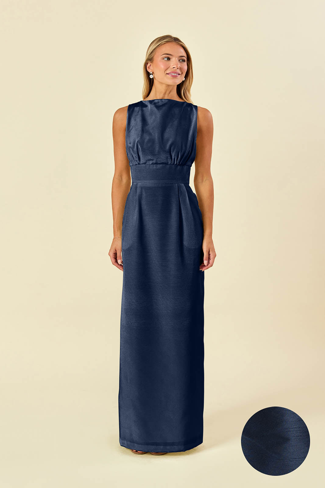 Sabrina Floor-Length Boat Neck Bridesmaid Dress