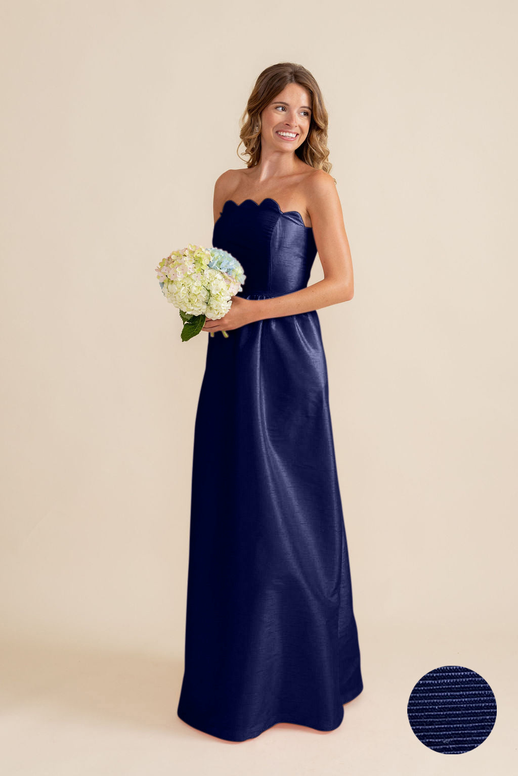 Hayes Floor-Length Scalloped Bridesmaid Dress