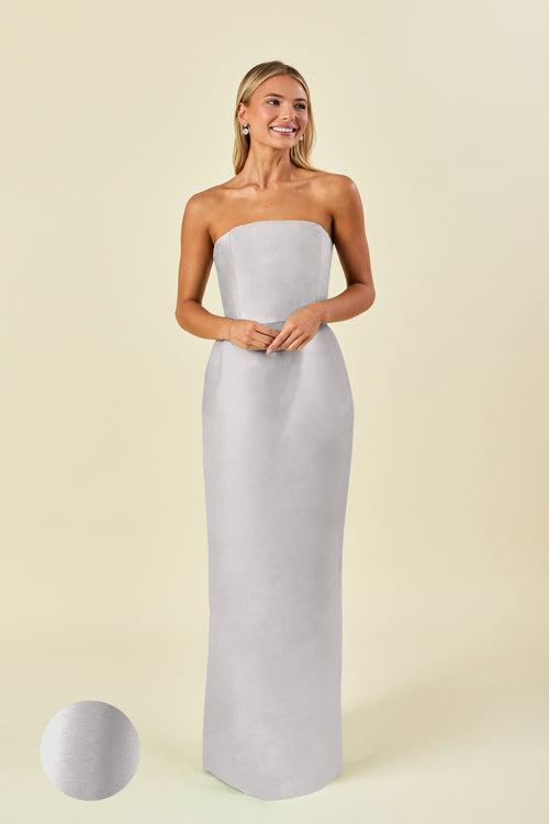 Hannah Floor-Length Blue Camellia Floral Bridesmaid Dress Lula Kate Hannah Floor-Length Blue Camellia Floral Bridesmaid Dress Lula Kate