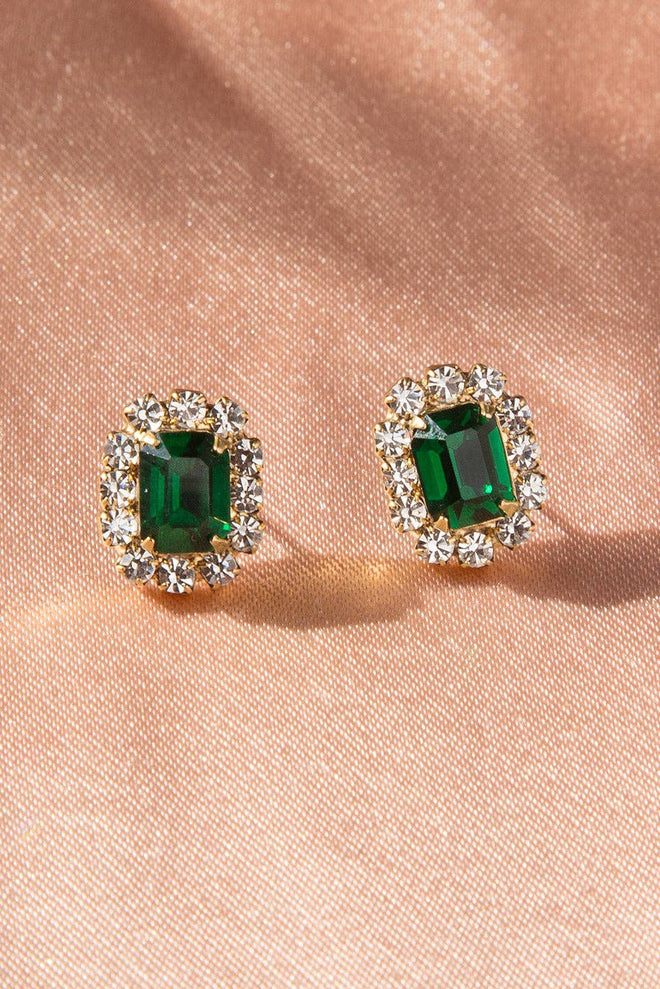 Tati Stud Earrings in Emerald
