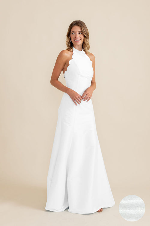Margot Floor-Length Halter Bridesmaid Dress | 40+ Colors ivory shantung Margot Floor-Length Halter Bridesmaid Dress | 40+ Colors ivory shantung