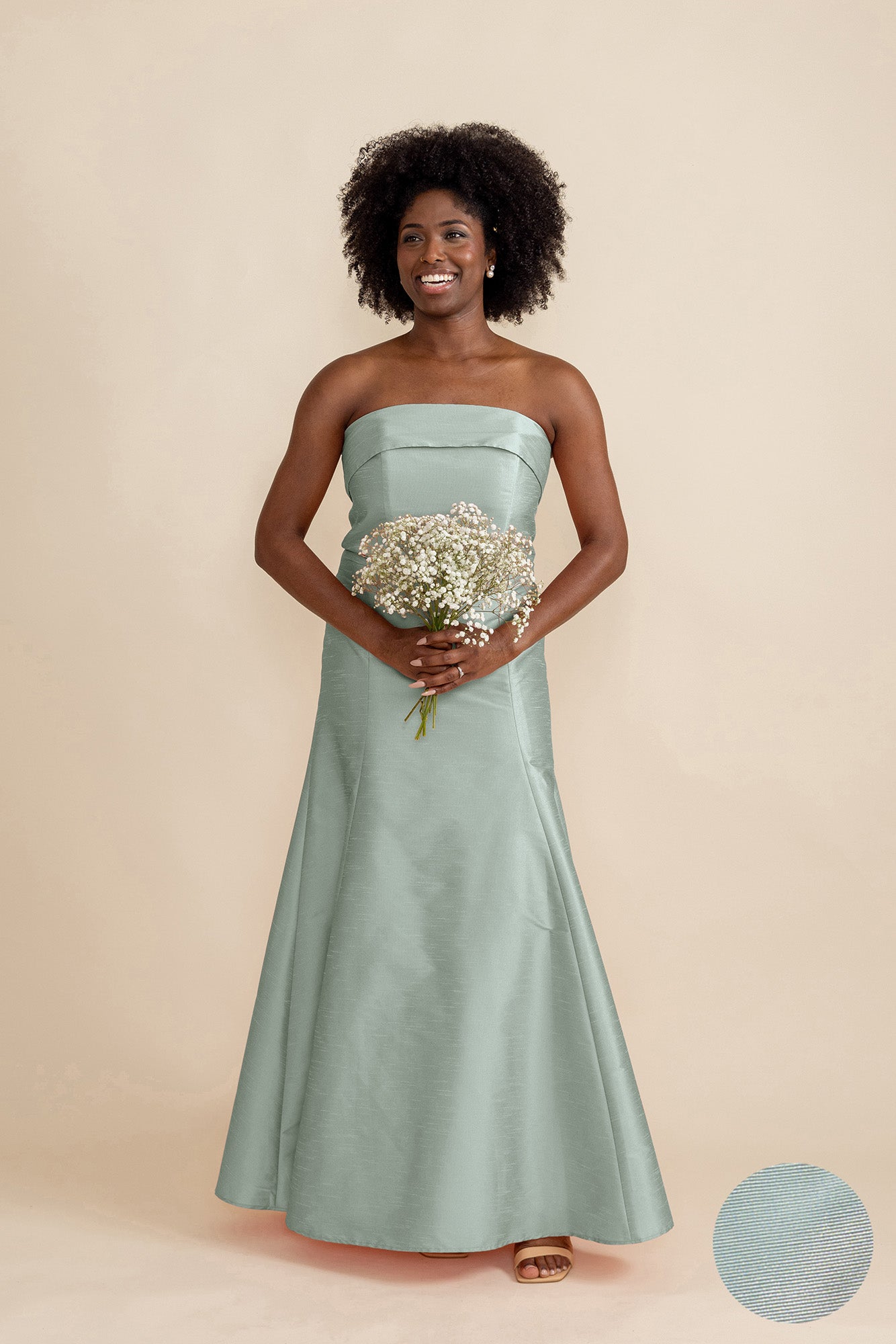 Eva Floor-Length Strapless Bridesmaid Dress