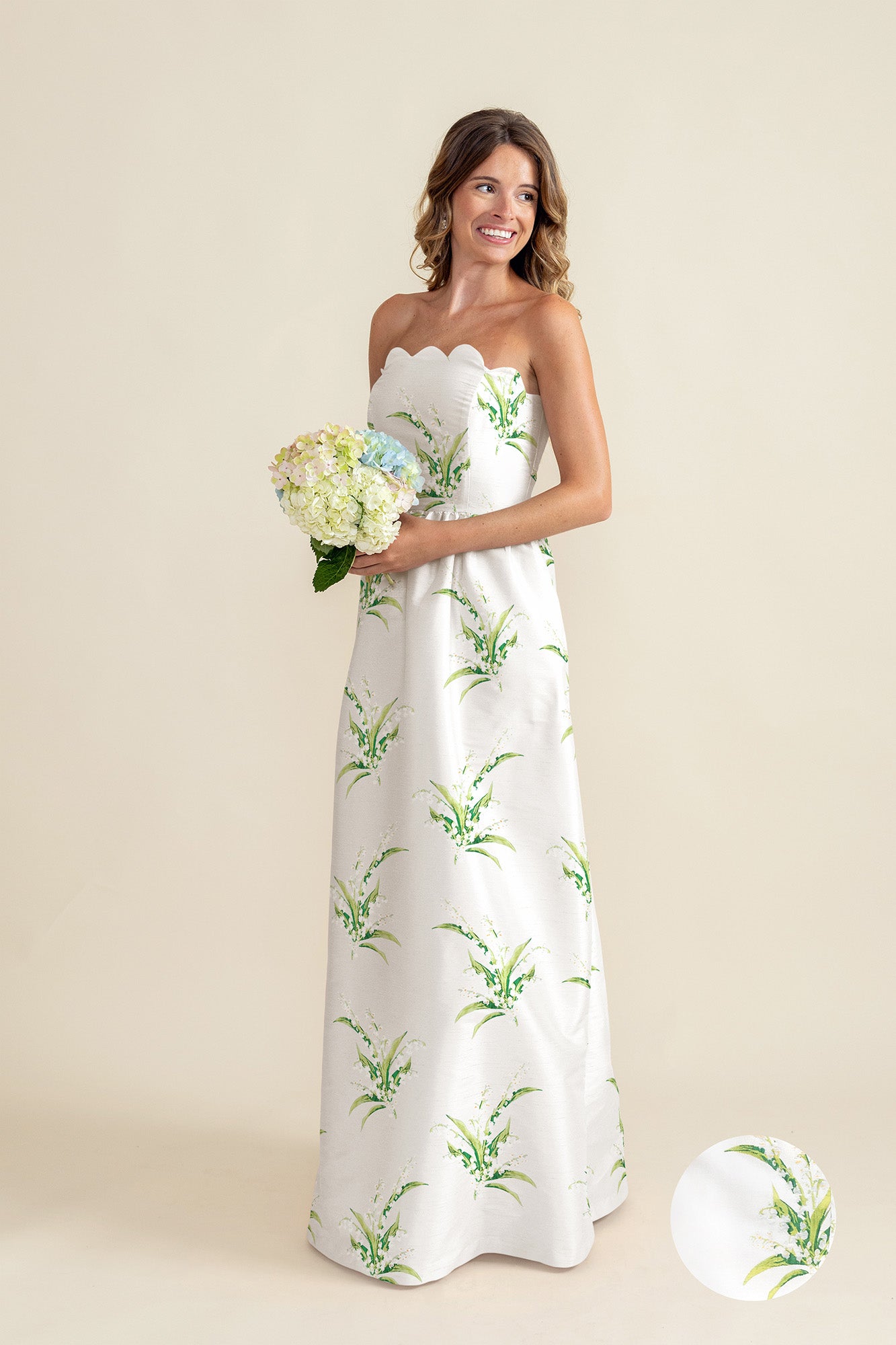 Hayes Floor-Length Scalloped Bridesmaid Dress