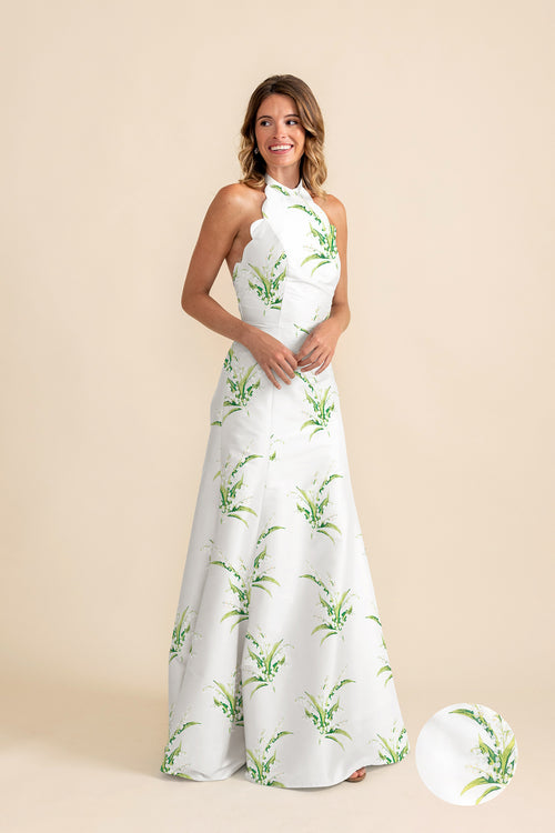 Margot Floor-Length Halter Bridesmaid Dress