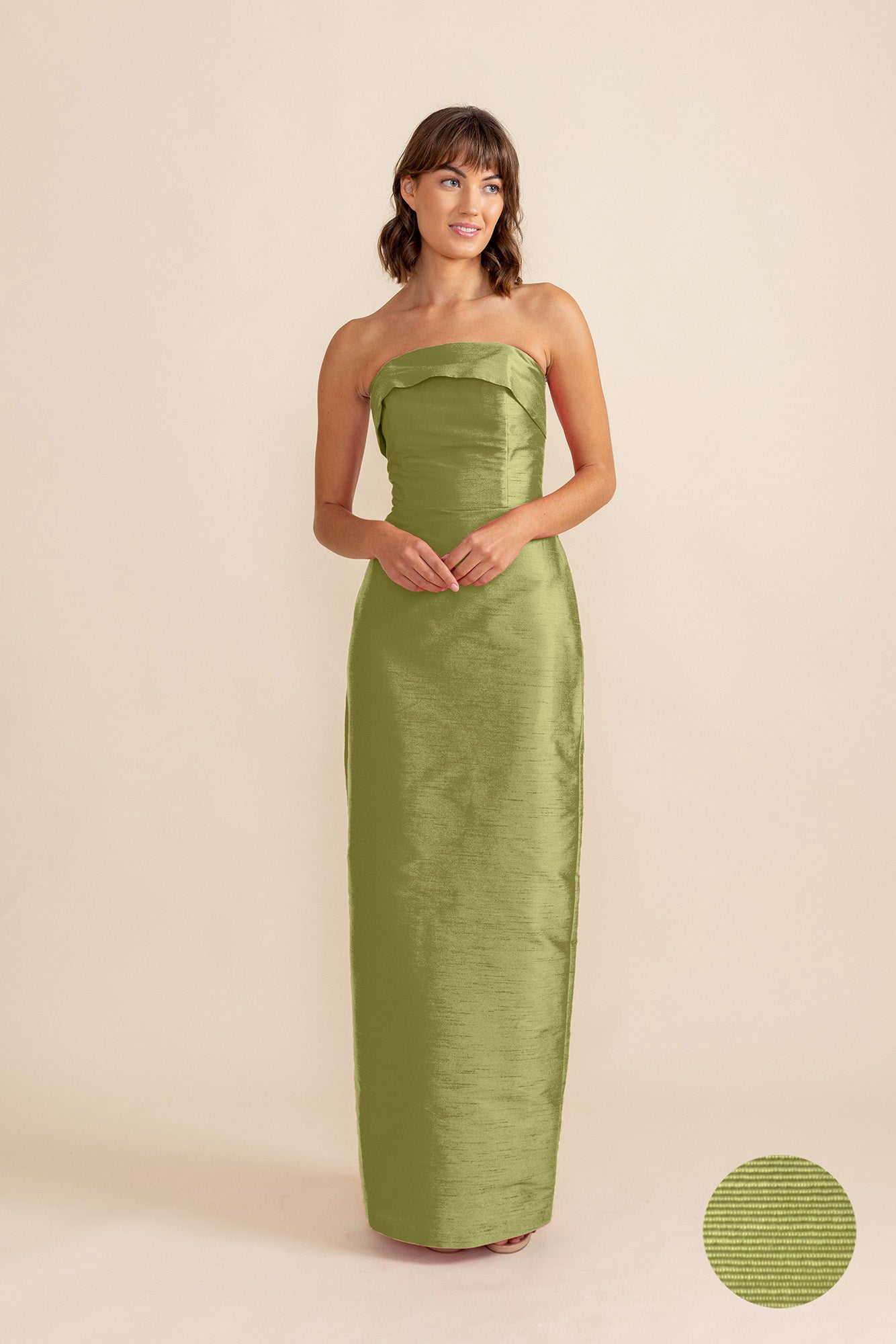 Eva Floor-Length Strapless Bridesmaid Dress