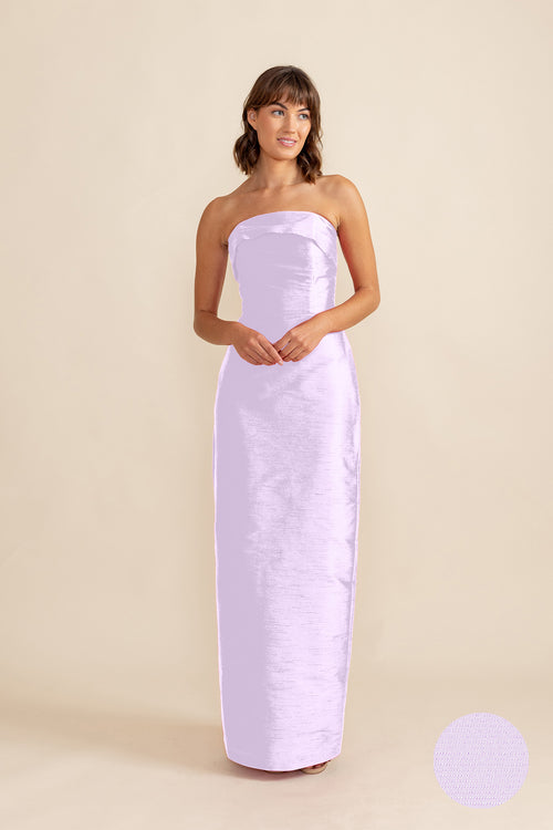 Eva Floor-Length Strapless Bridesmaid Dress | 40+ Colors carnation shantung Eva Floor-Length Strapless Bridesmaid Dress | 40+ Colors carnation shantung