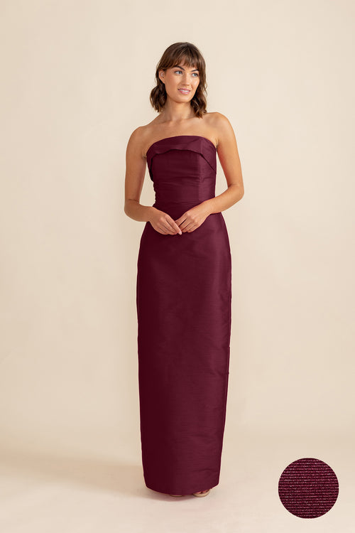 Eva Floor-Length Strapless Bridesmaid Dress