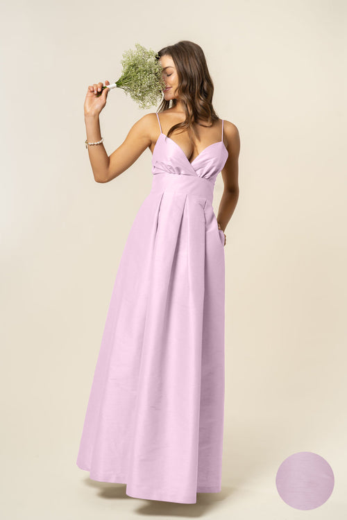 High-Neck Low Tie-Back Maxi Dress With Adjustable Straps, 51% OFF